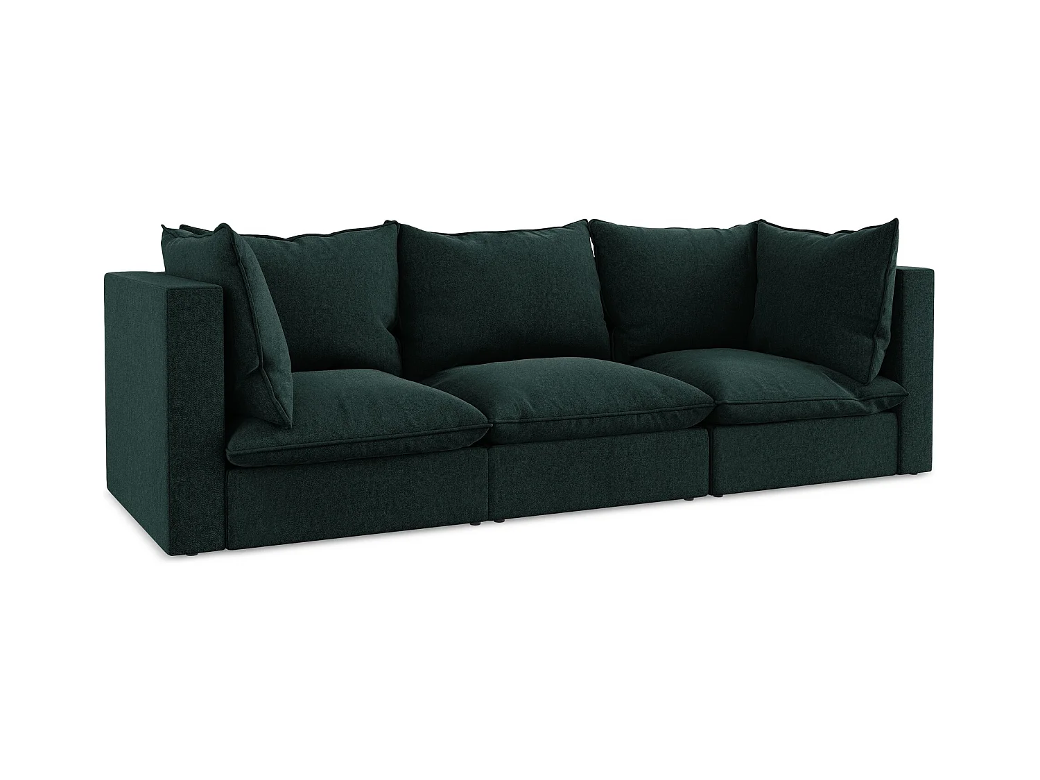 Canapé modulable 3 places en velours - gris vert - MANAO