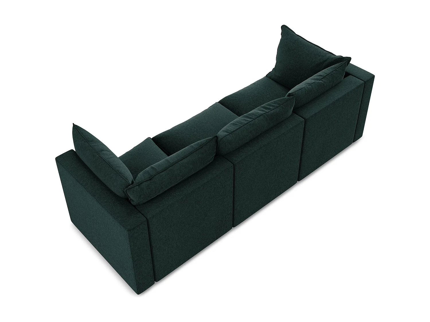 Canapé modulable 3 places en velours - gris vert - MANAO