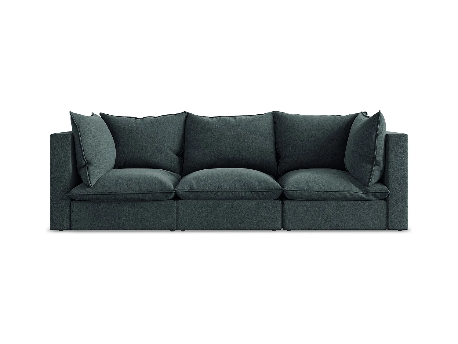 Canapé modulable 3 places en velours - marin - MANAO