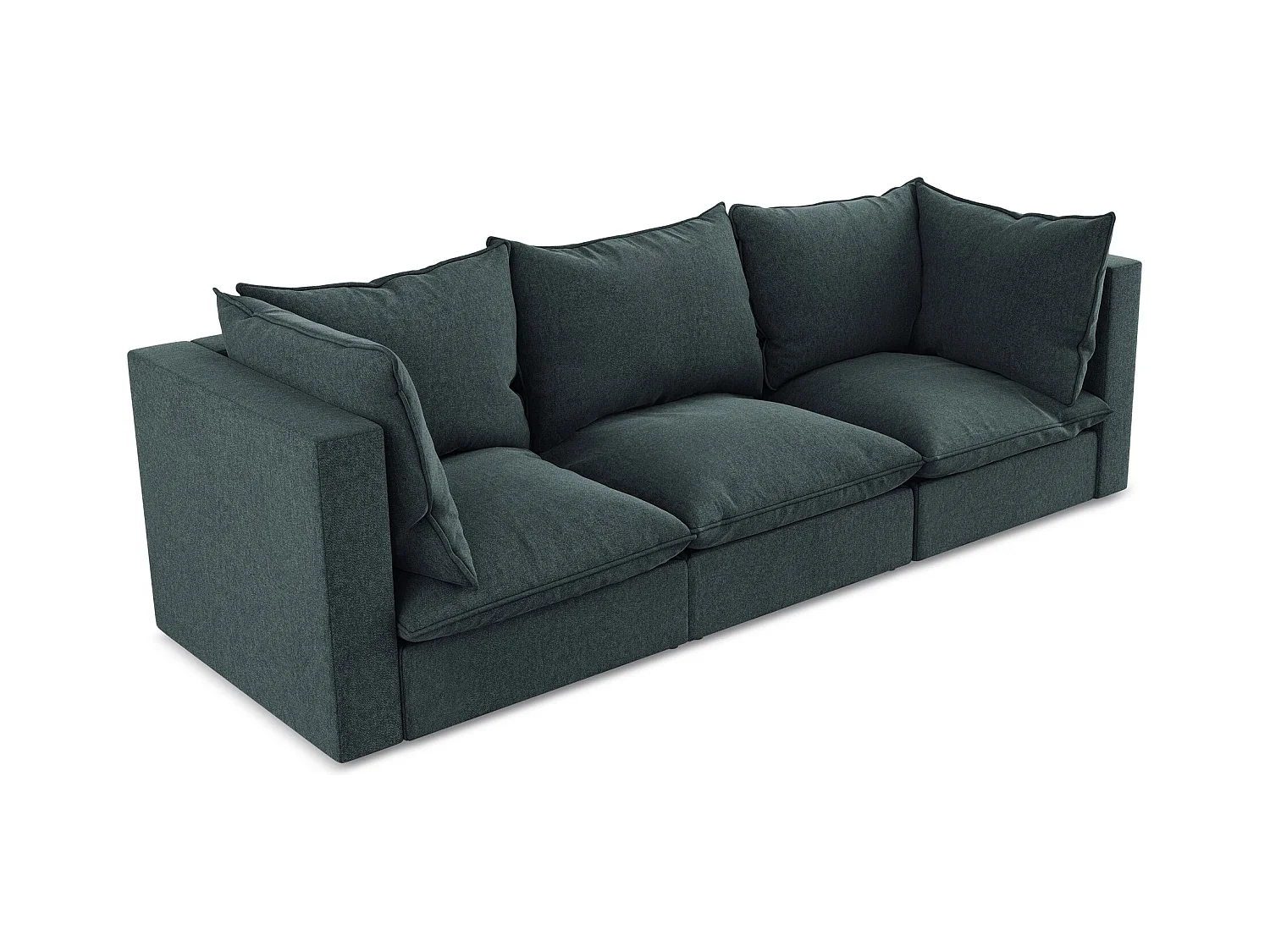 Canapé modulable 3 places en velours - marin - MANAO