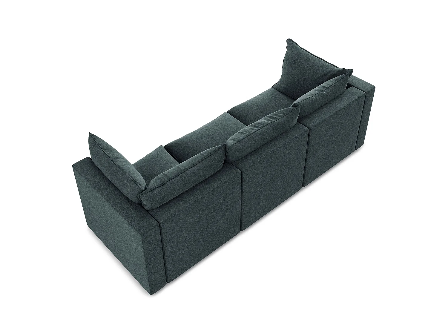 Canapé modulable 3 places en velours - marin - MANAO