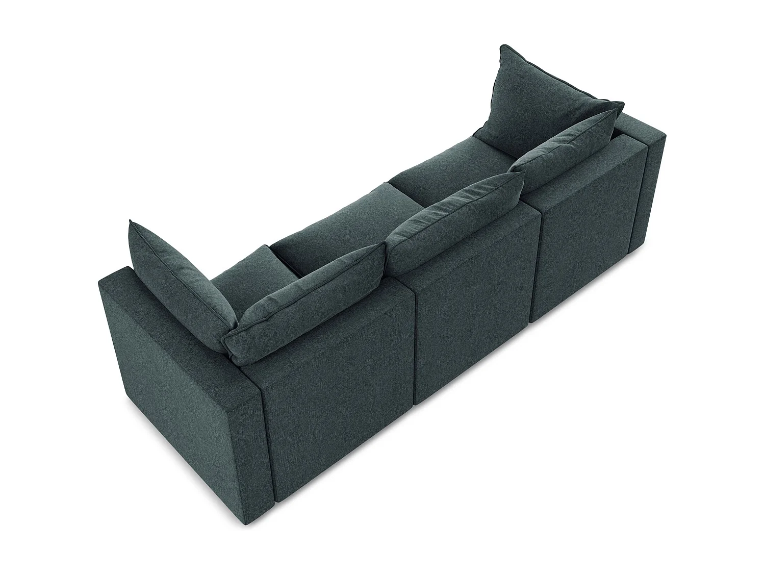 3-osobowa kanapa modułowa - z tkaniny welwetowej - morski - MANAO