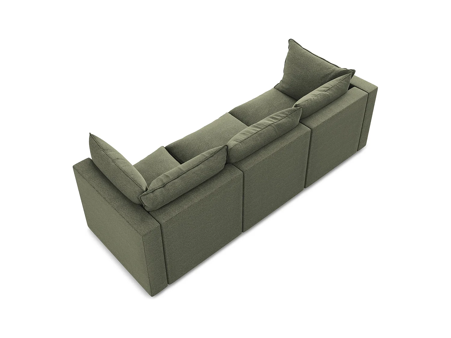 Canapé modulable 3 places en tissu bouclette - olive - MANAO