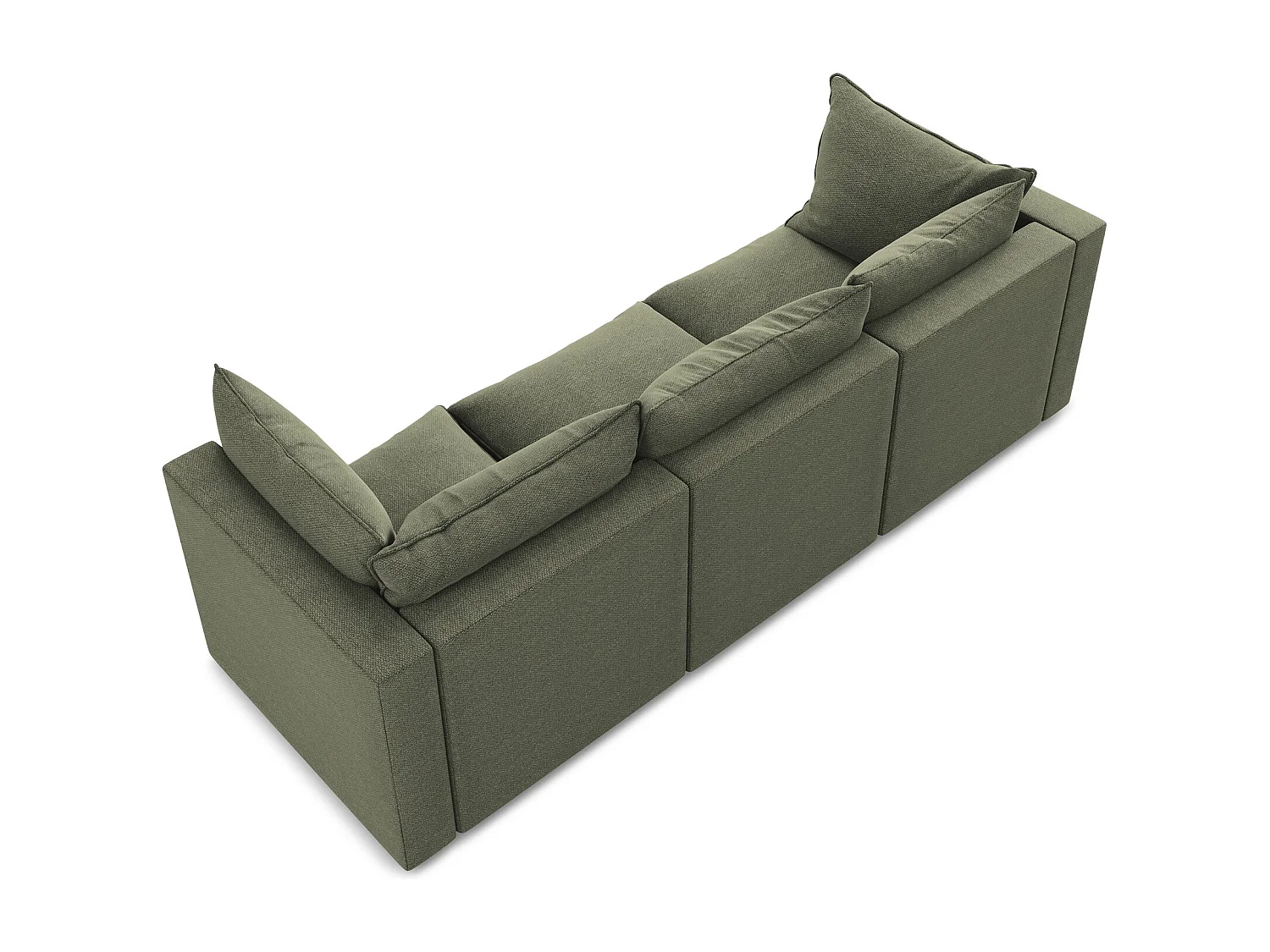 Modulares 3-Sitzer Sofa - - Bouclé - Olive - MANAO