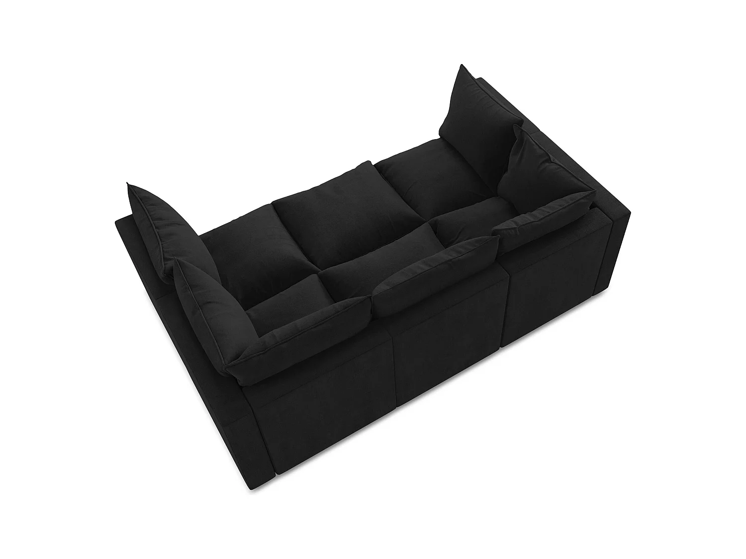 Canapé modulable 3 places en tissu texturé - noir - MANAO