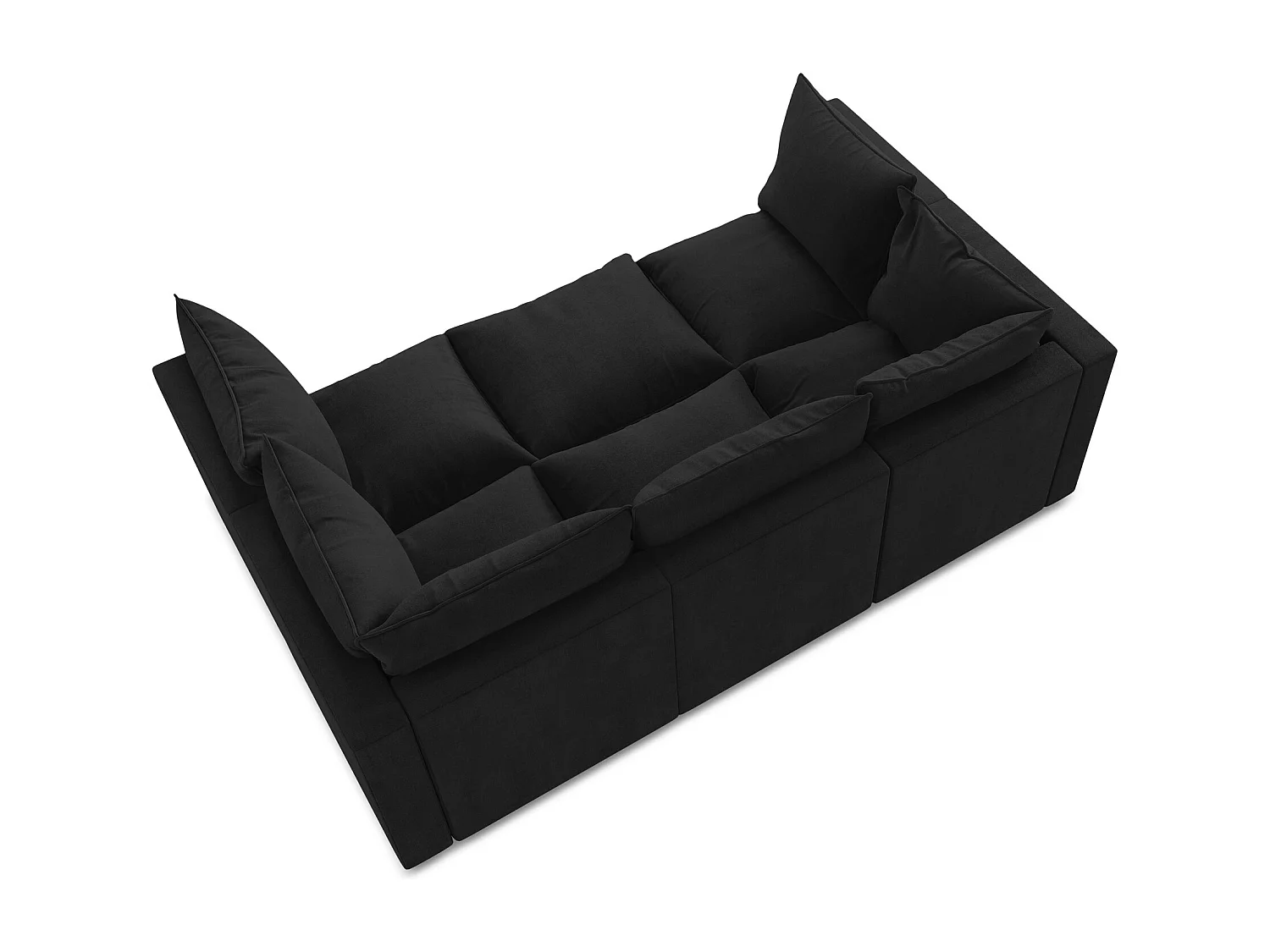 Canapé modulable 3 places en tissu texturé - noir - MANAO