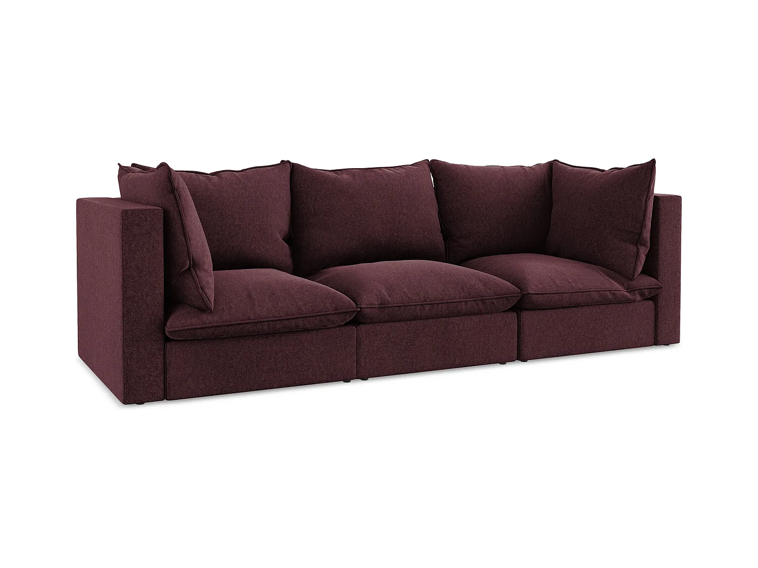 Driezits modulaire bank van bourgondië velours - MANAO