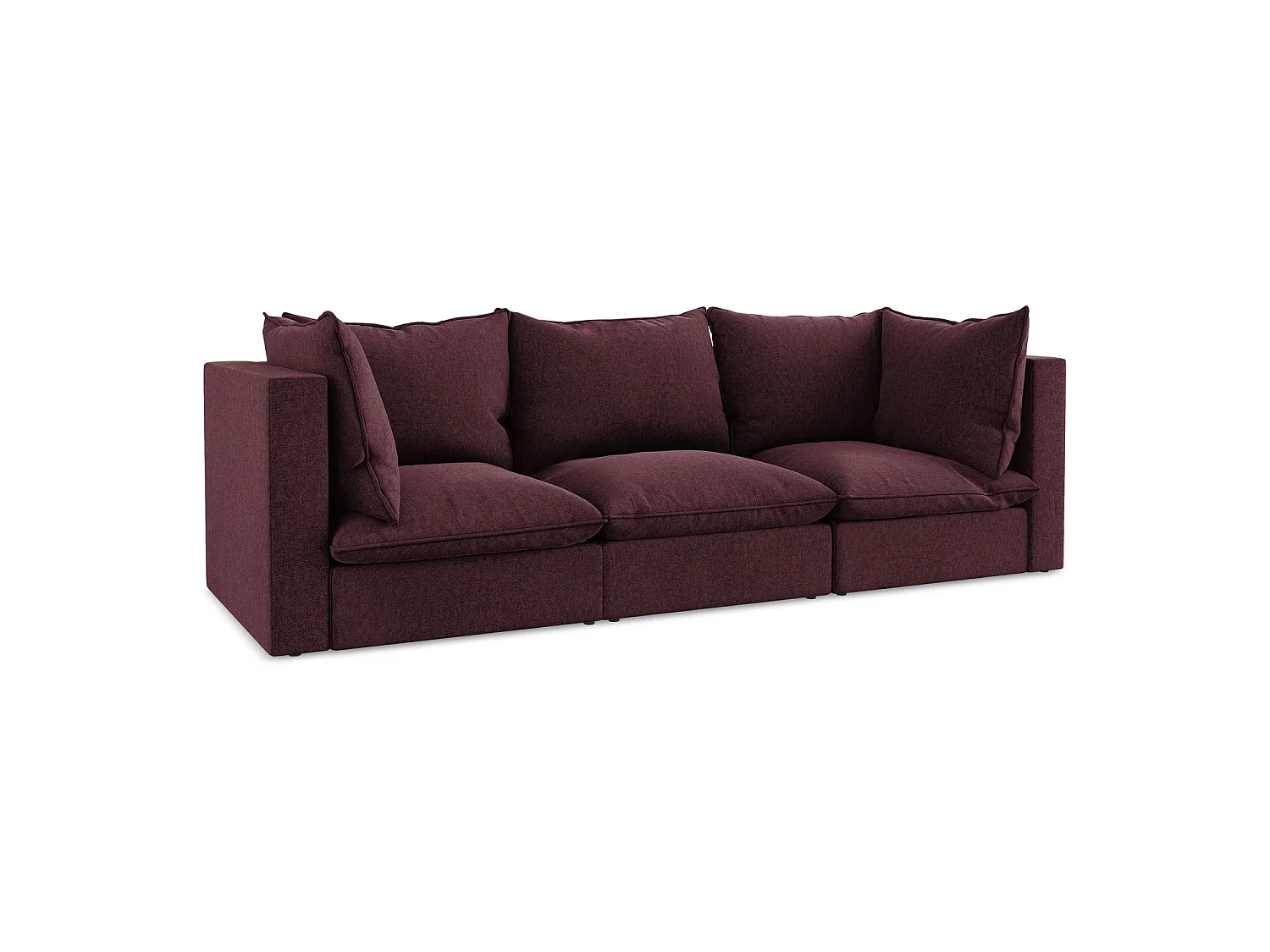 Driezits modulaire bank van bourgondië velours - RAVENNA
