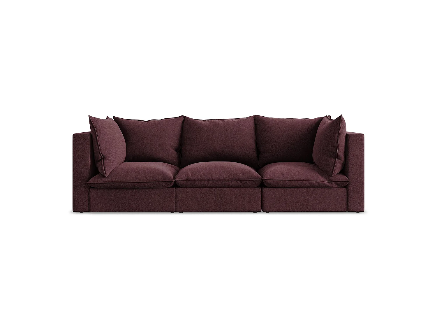 Driezits modulaire bank van bourgondië velours - RAVENNA