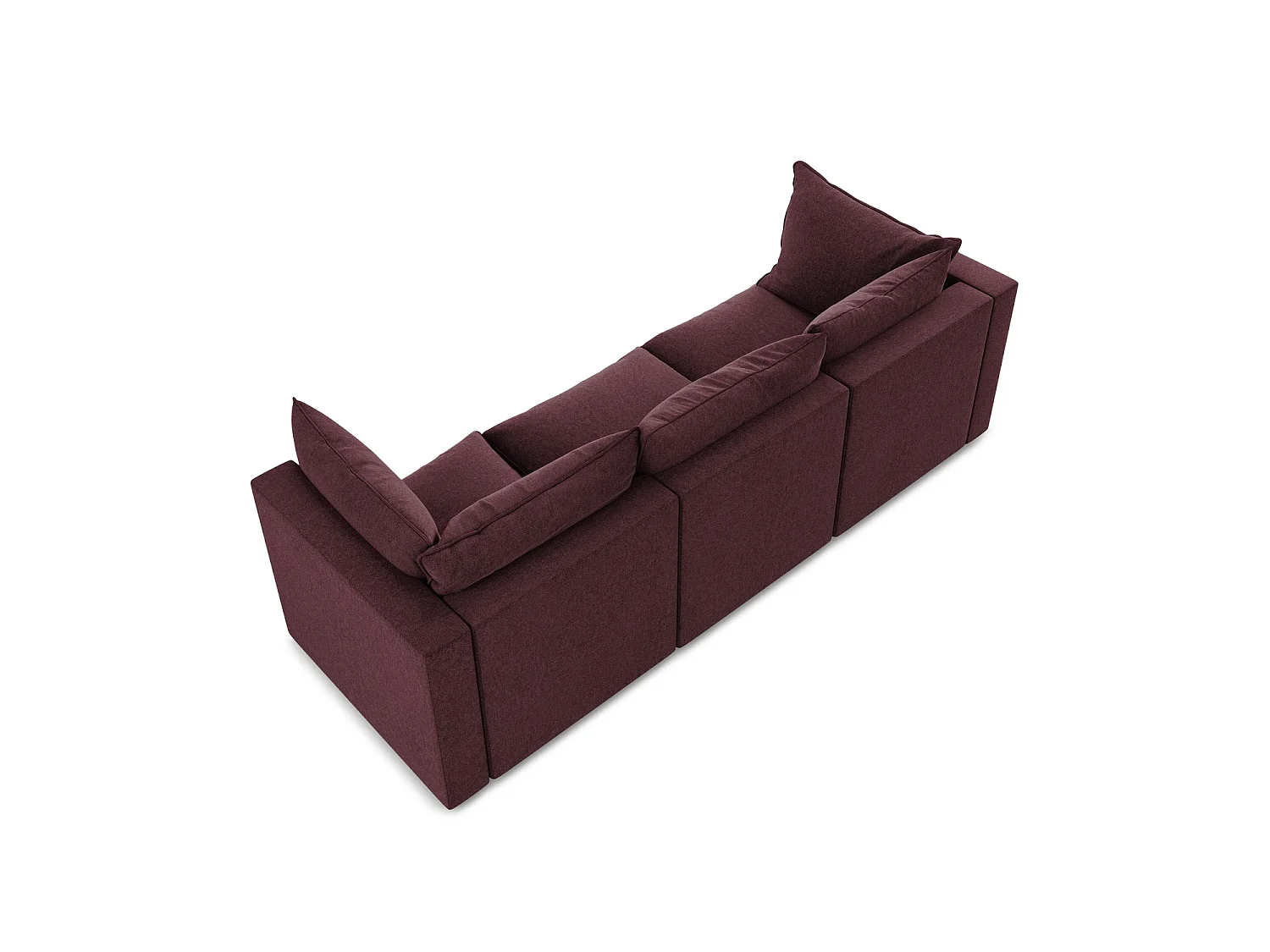 Driezits modulaire bank van bourgondië velours - RAVENNA