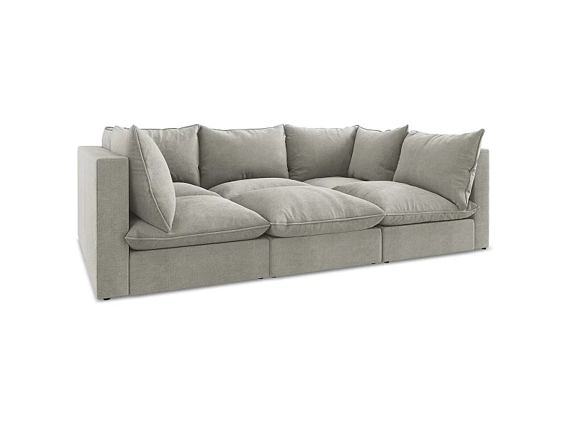 3-osobowa kanapa modułowa - z tkaniny strukturalnej - jasny szary - MANAO