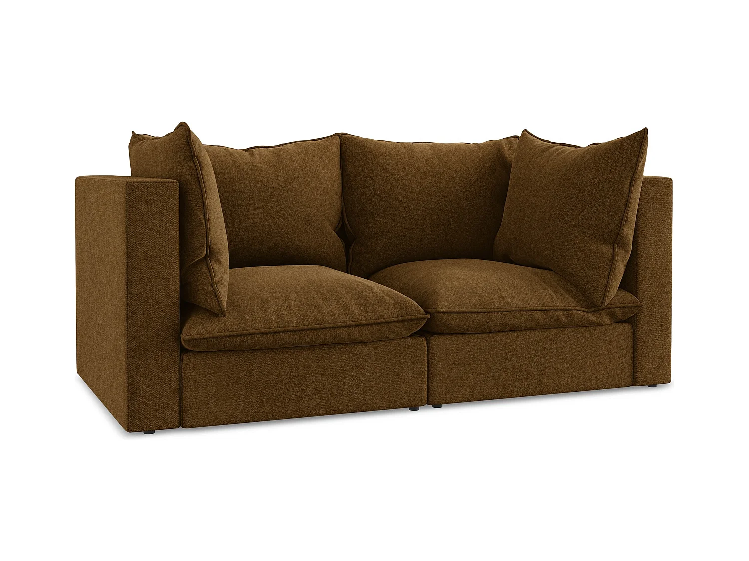 Canapé modulable 2 places en velours - moutarde - MANAO