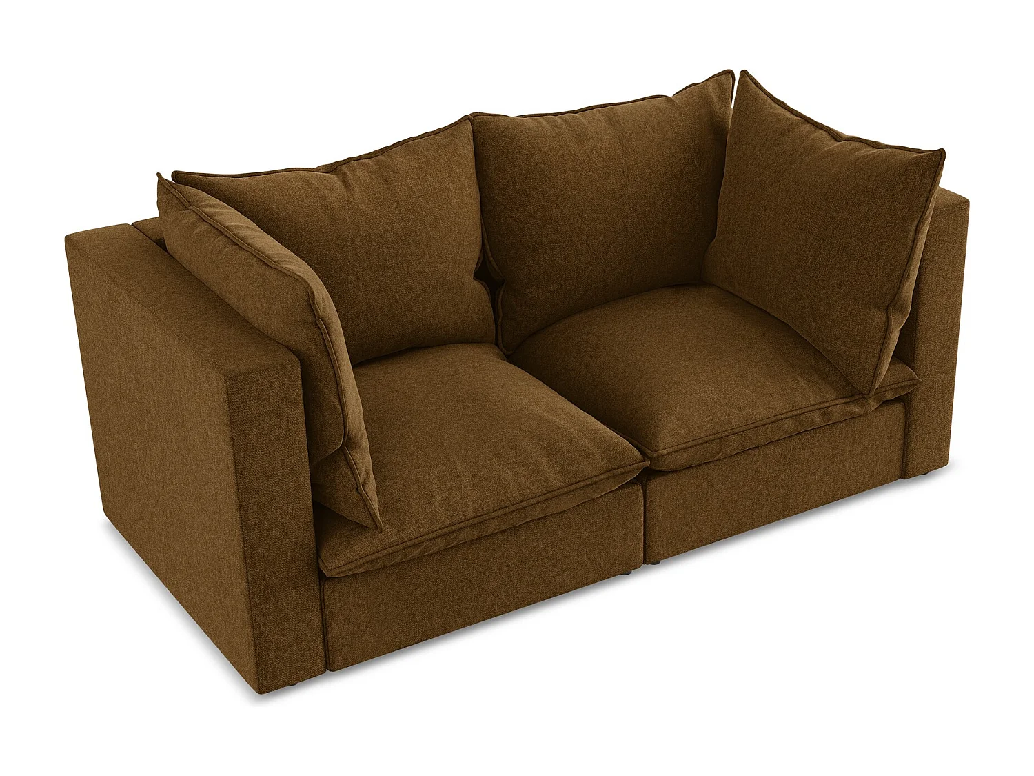 Tweezits modulaire bank van mosterd velours - MANAO