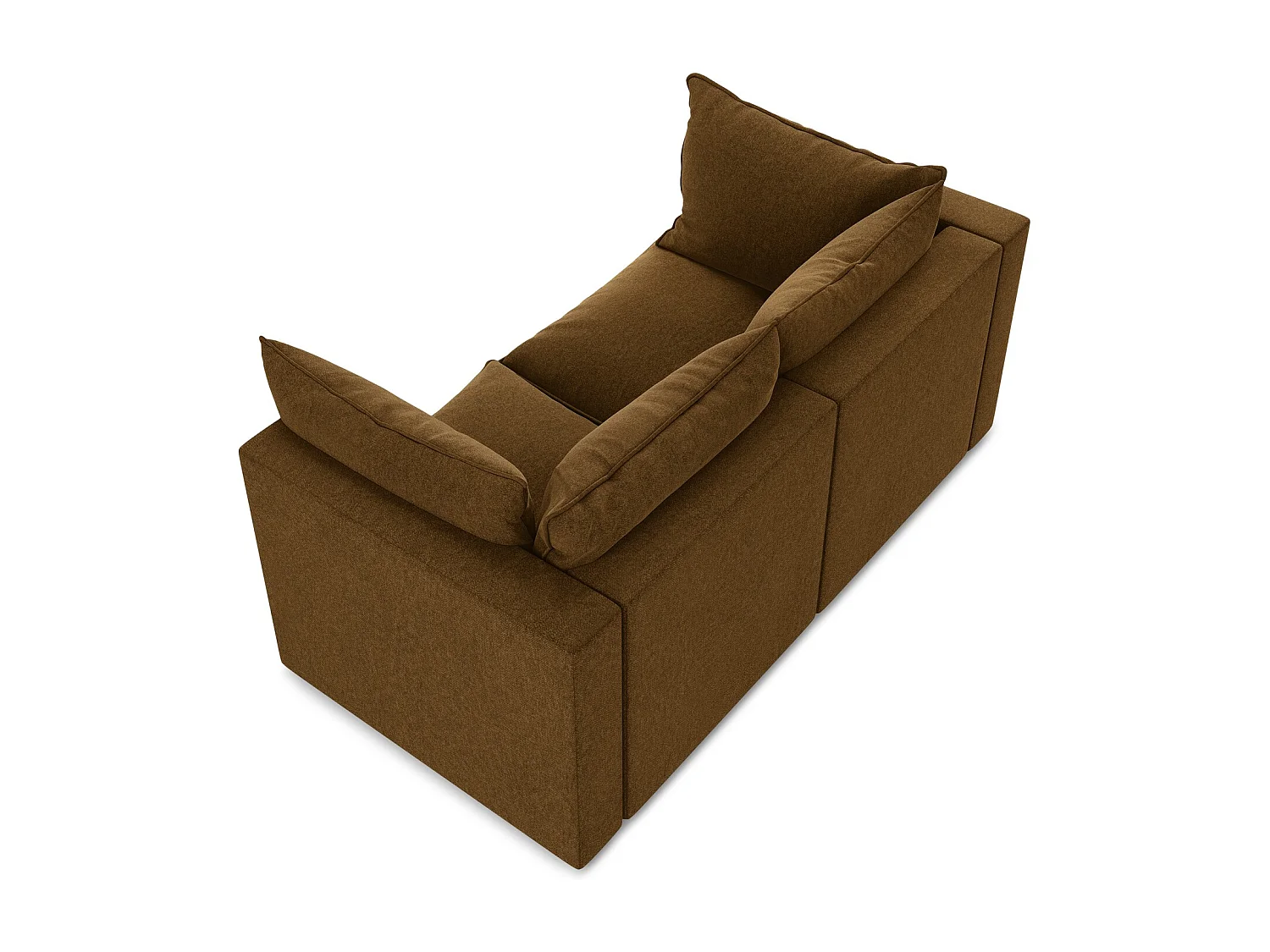 Tweezits modulaire bank van mosterd velours - MANAO