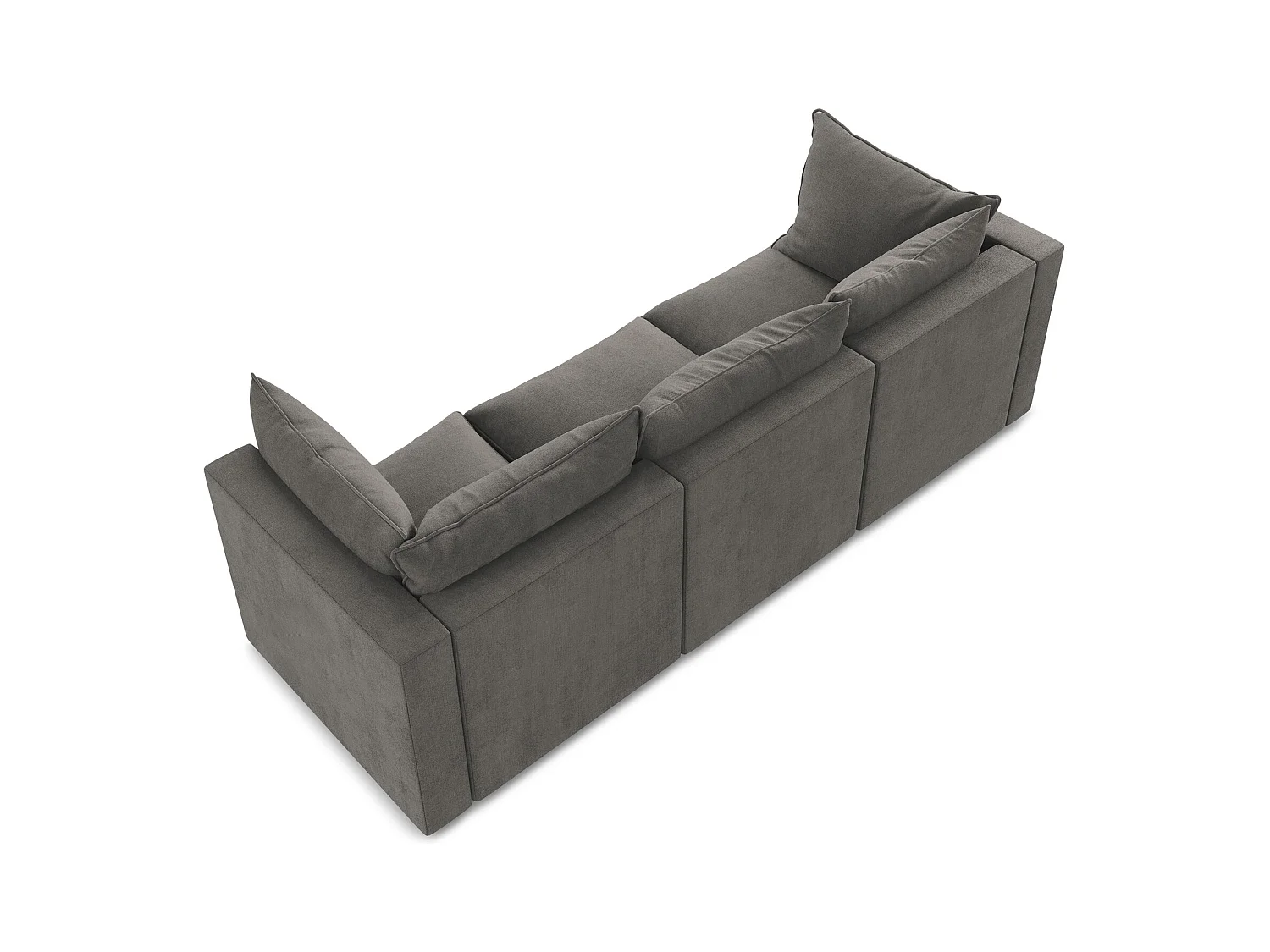 Canapé modulable 3 places en tissu texturé - gris foncé - MANAO