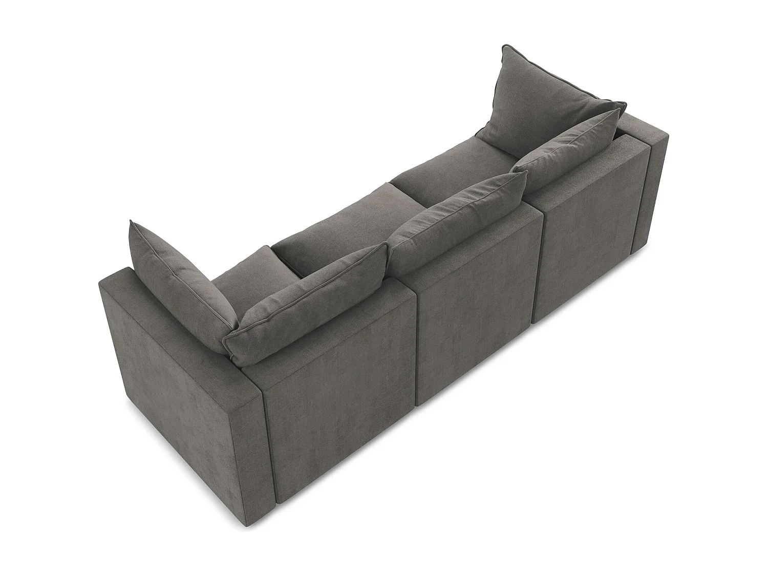 Canapé modulable 3 places en tissu texturé - gris foncé - MANAO