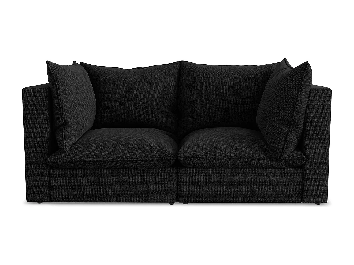 Canapé modulable 2 places en tissu bouclette - noir - MANAO