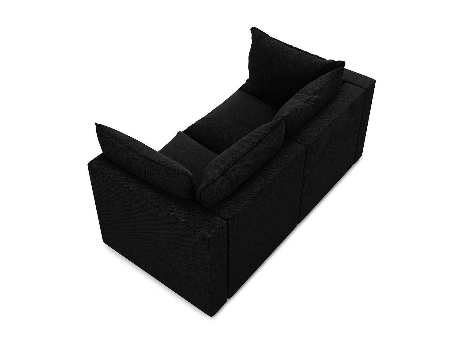 2-Sitzer Sofa - - Bouclé - Schwarz - MANAO