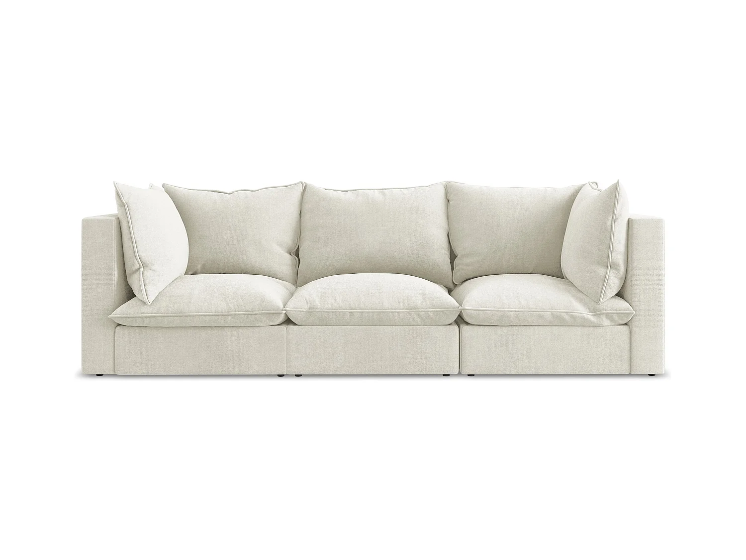 Canapé modulable 3 places en tissu texturé - beige - MANAO