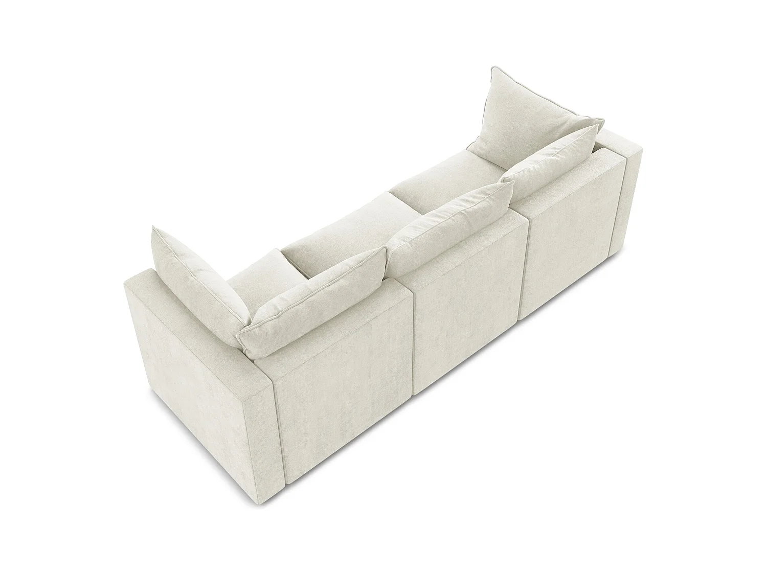 Canapé modulable 3 places en tissu texturé - beige - MANAO