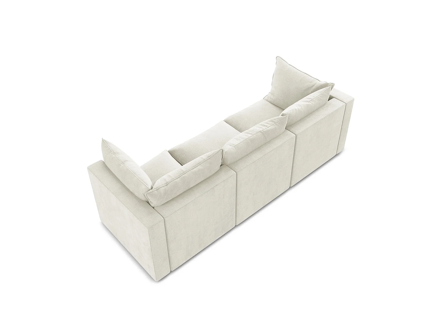 Driezits modulaire bank van beige textuurstof - RAVENNA