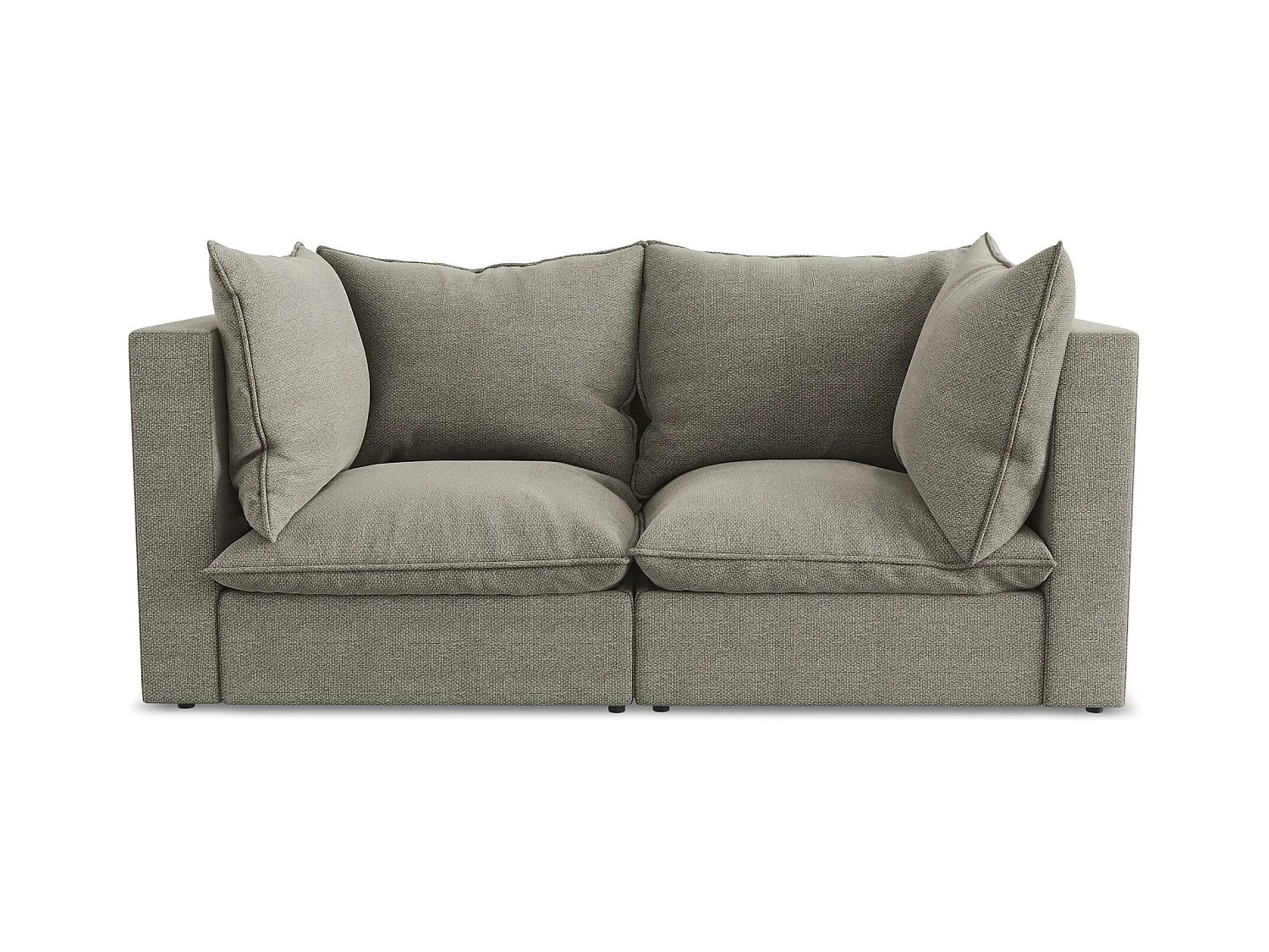 Canapé modulable 2 places en tissu bouclette - gris - MANAO