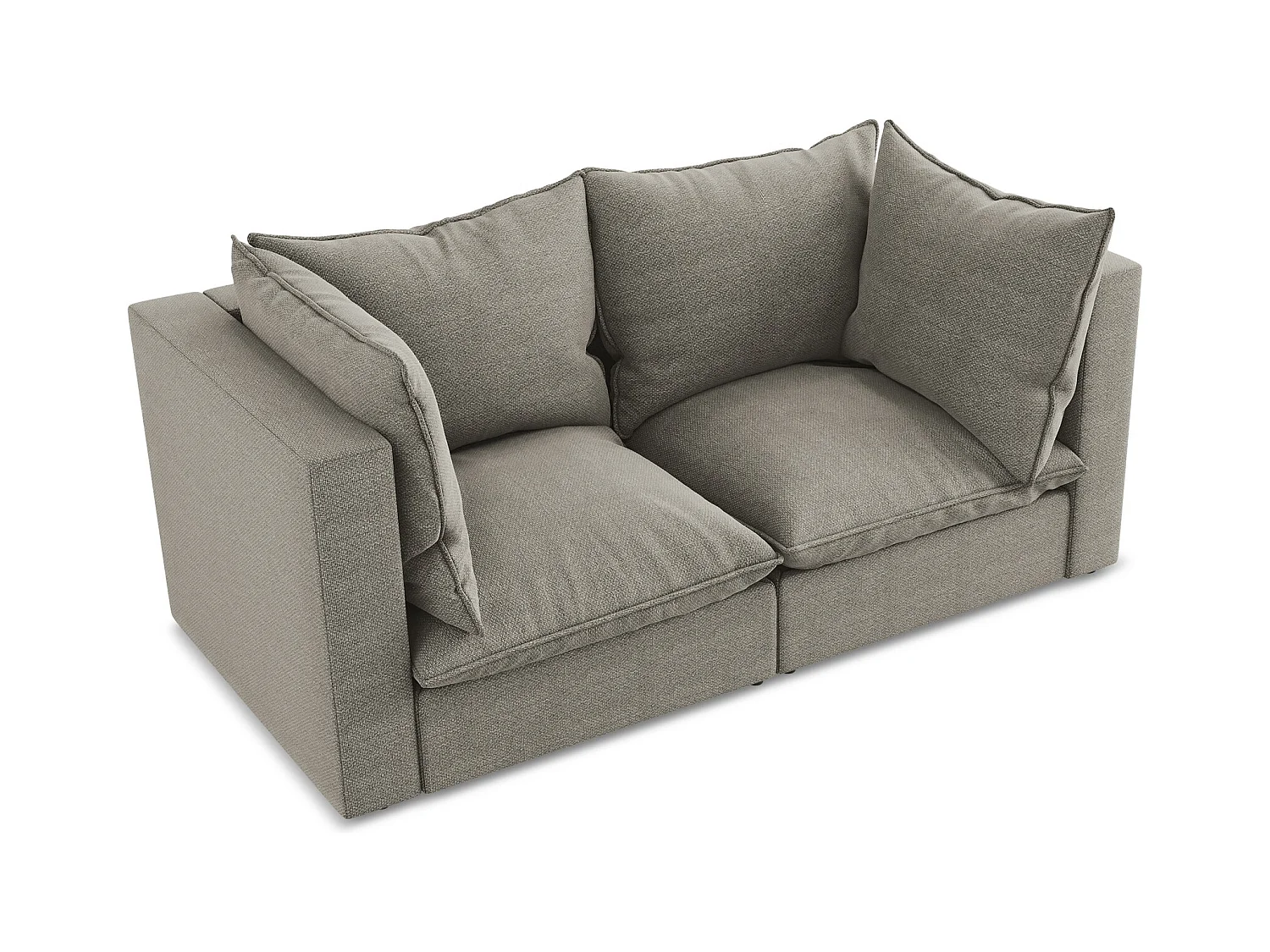 Canapé modulable 2 places en tissu bouclette - gris - MANAO