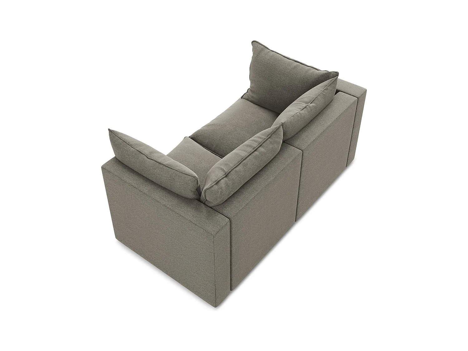 Canapé modulable 2 places en tissu bouclette - gris - MANAO