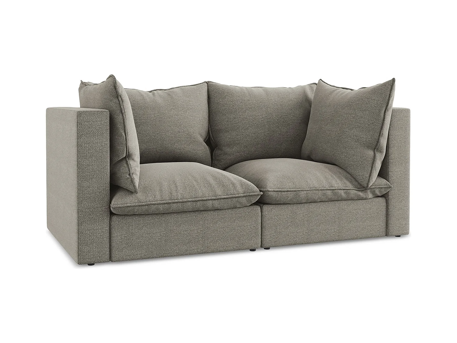 2-Sitzer Sofa - - Bouclé - Grau - MANAO