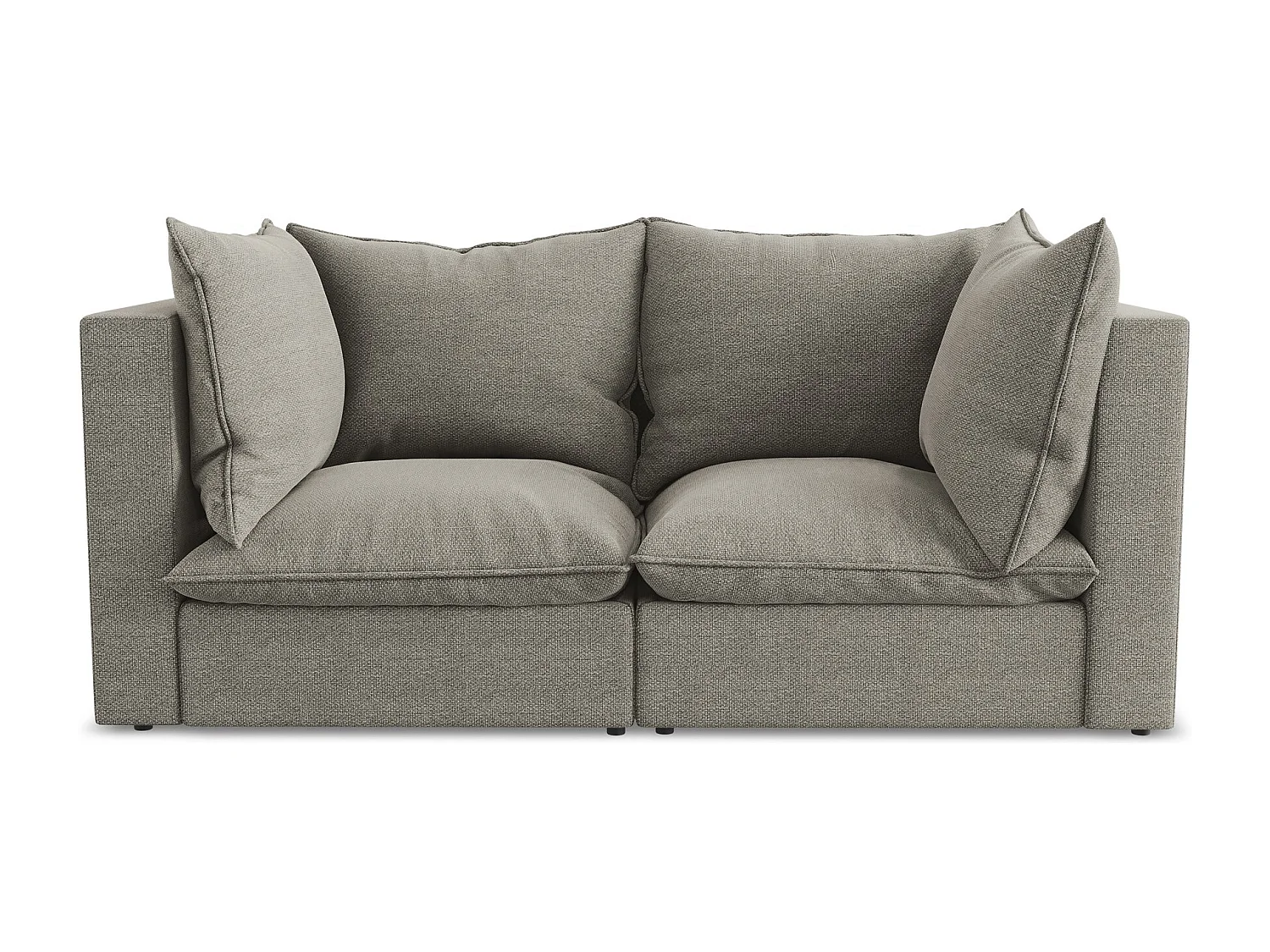 Canapé modulable 2 places en tissu bouclette - gris - MANAO