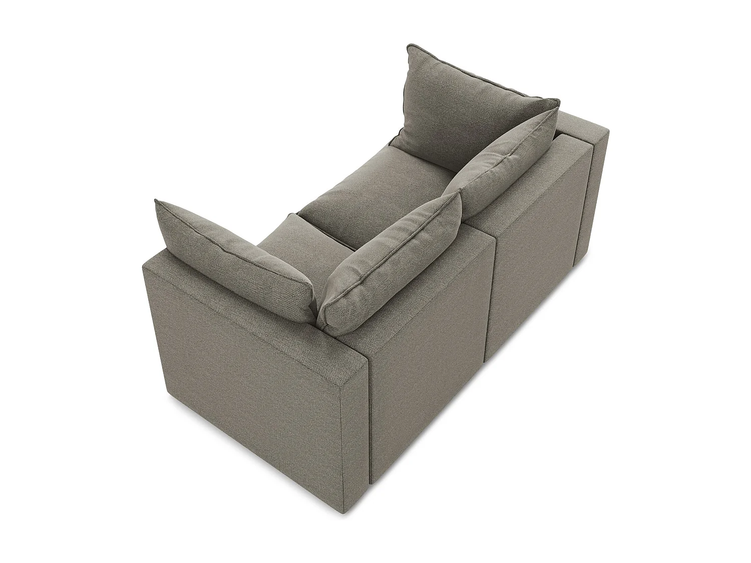 Canapé modulable 2 places en tissu bouclette - gris - MANAO