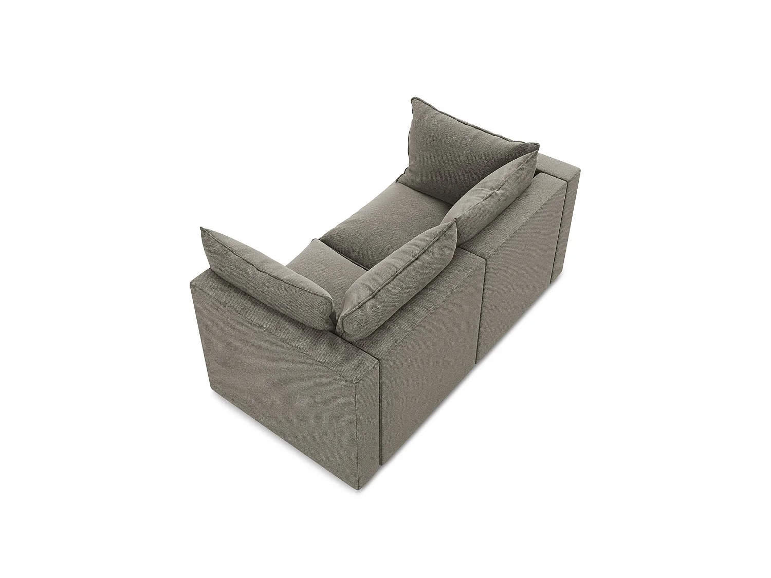 Canapé modulable 2 places en tissu bouclette - gris - RAVENNA