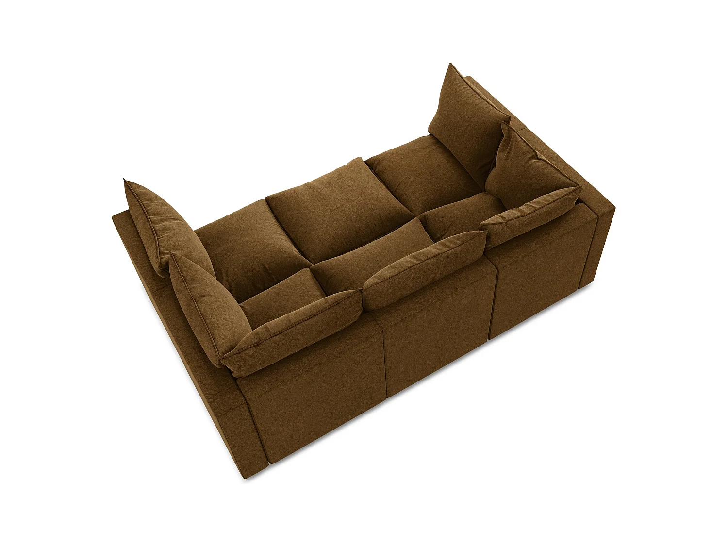 Canapé modulable 3 places en velours - moutarde - MANAO