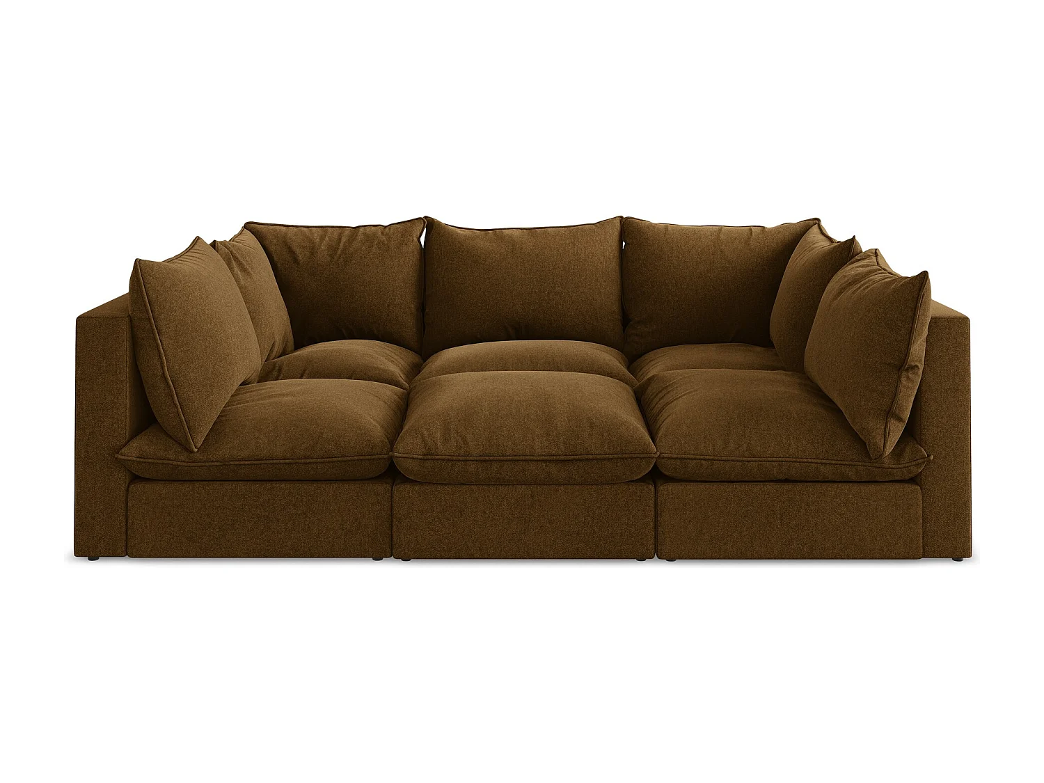 3-osobowa kanapa modułowa - z tkaniny welwetowej - musztardowy - MANAO