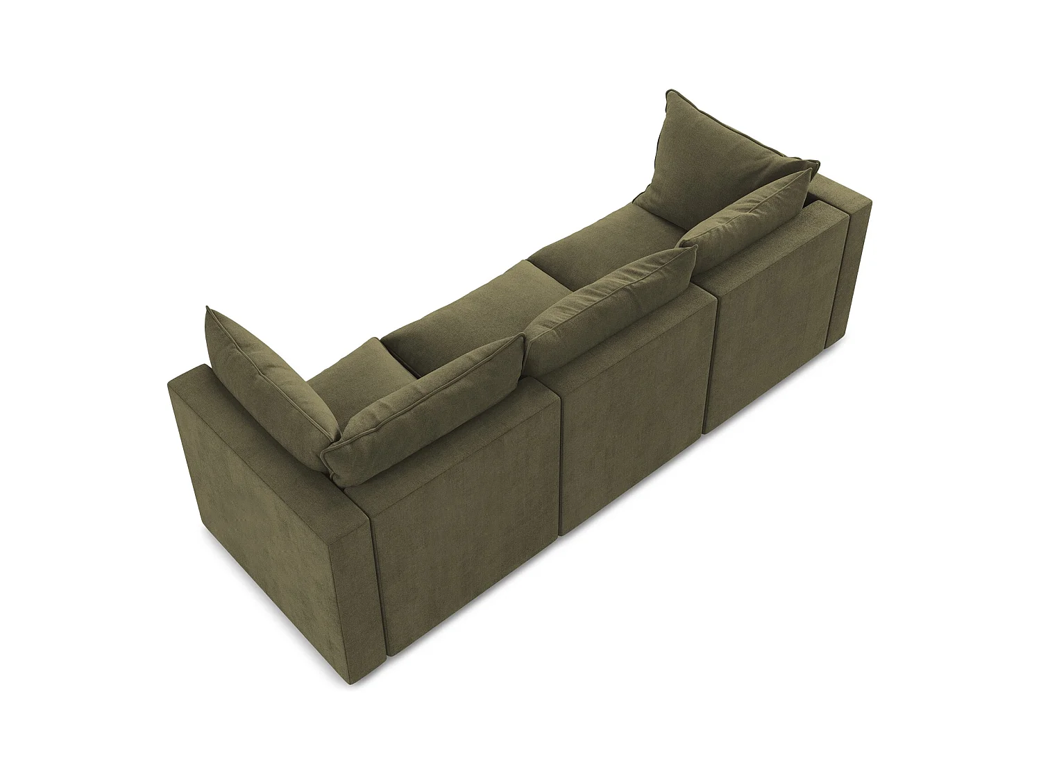 Canapé modulable 3 places en tissu texturé - olive - MANAO