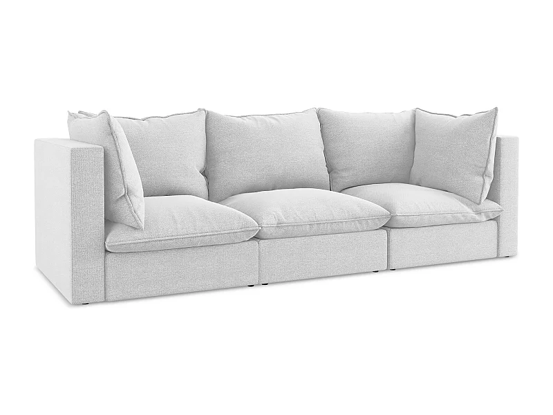 Modulares 3-Sitzer Sofa - - Bouclé - Silber - MANAO