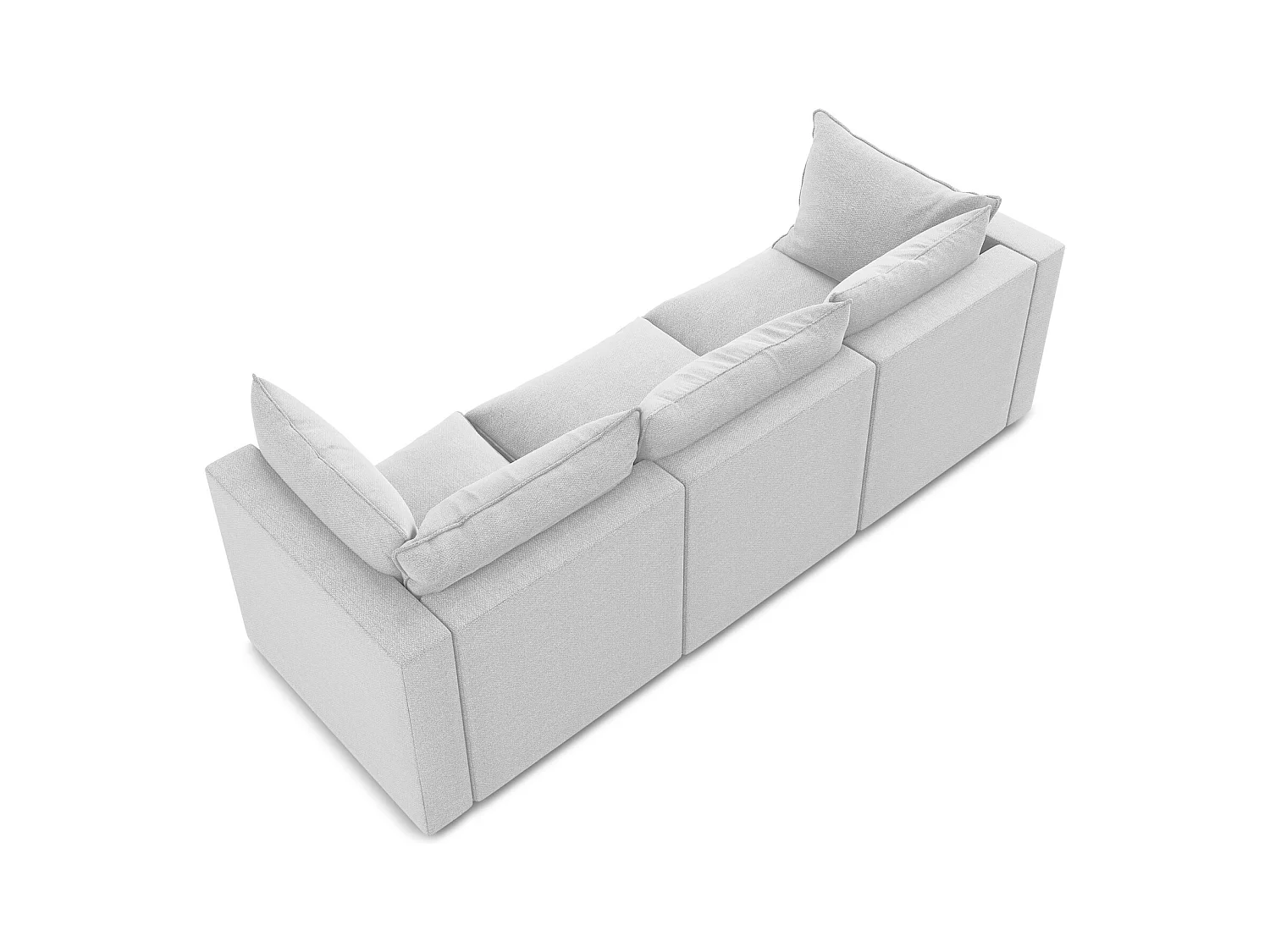 Canapé modulable 3 places en tissu bouclette - argent - MANAO