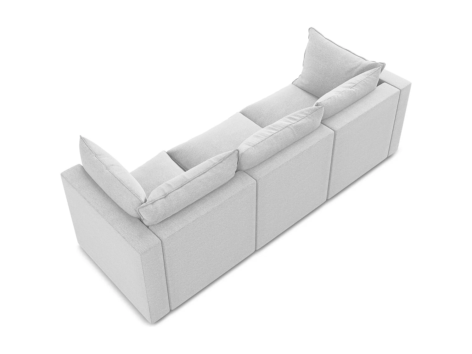 Canapé modulable 3 places en tissu bouclette - argent - MANAO