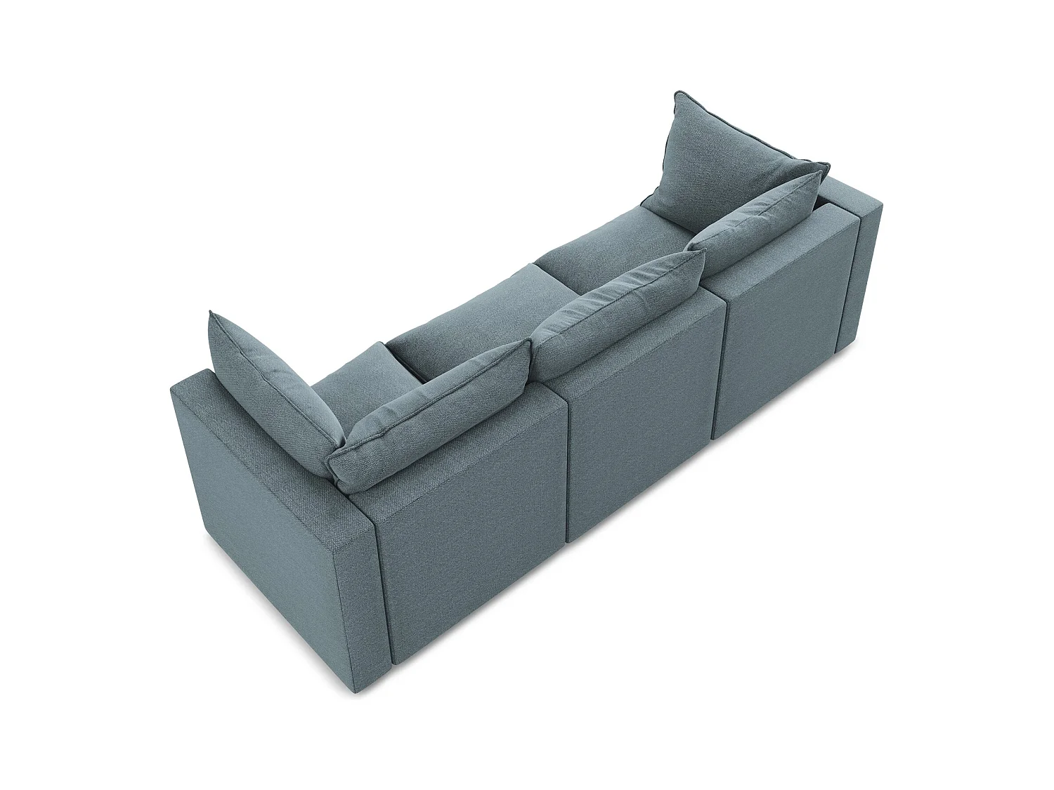 Canapé modulable 3 places en tissu bouclette - jeans - MANAO