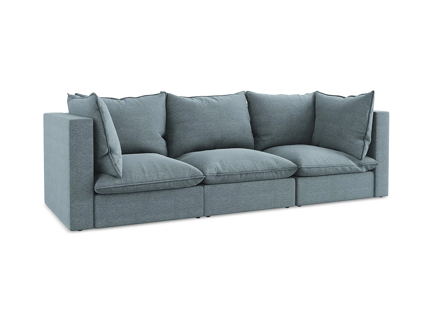 Modulares 3-Sitzer Sofa - - Bouclé - Jeans - MANAO