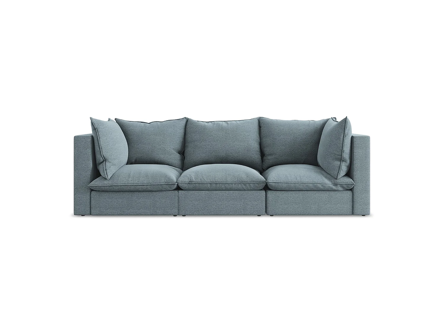 Canapé modulable 3 places en tissu bouclette - jeans - RAVENNA