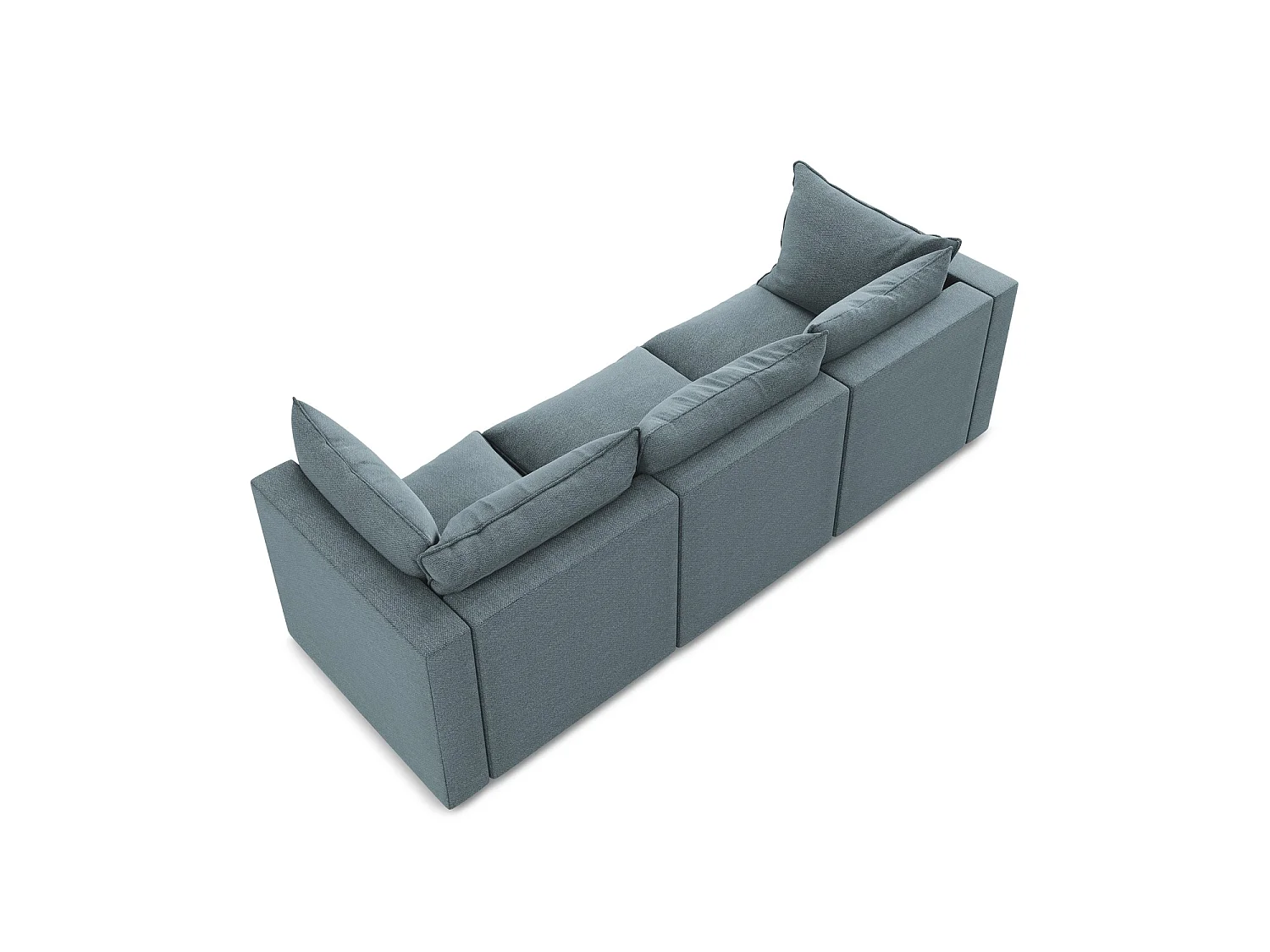 Canapé modulable 3 places en tissu bouclette - jeans - RAVENNA