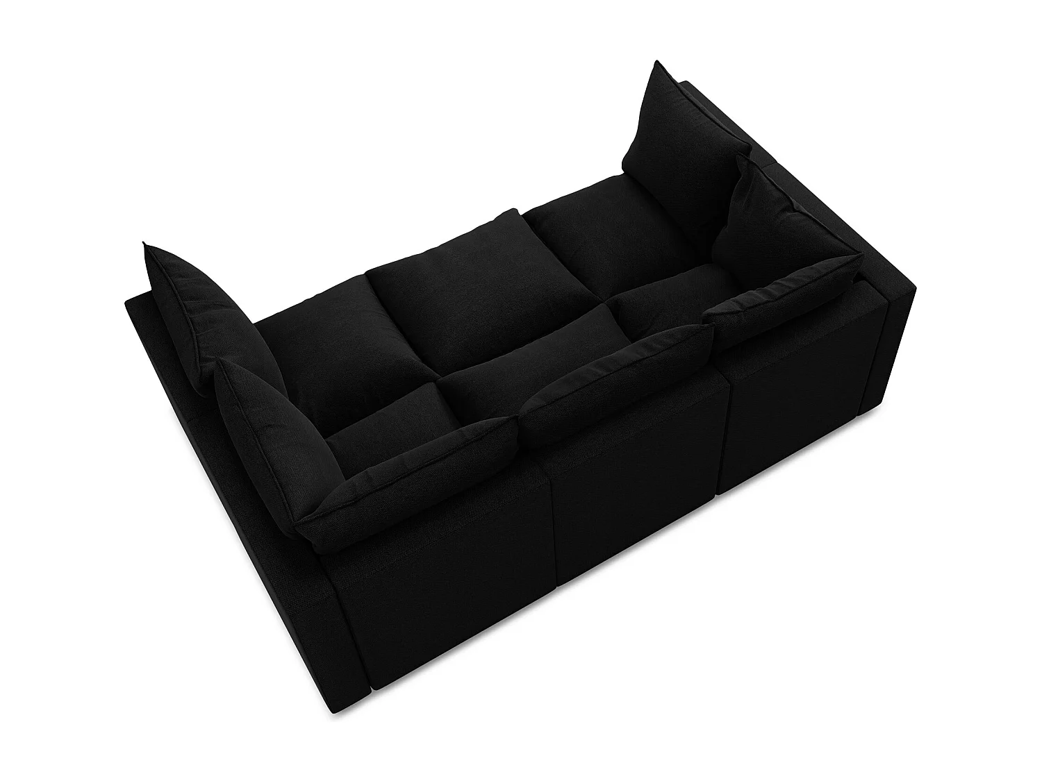 Canapé modulable 3 places en tissu bouclette - noir - MANAO