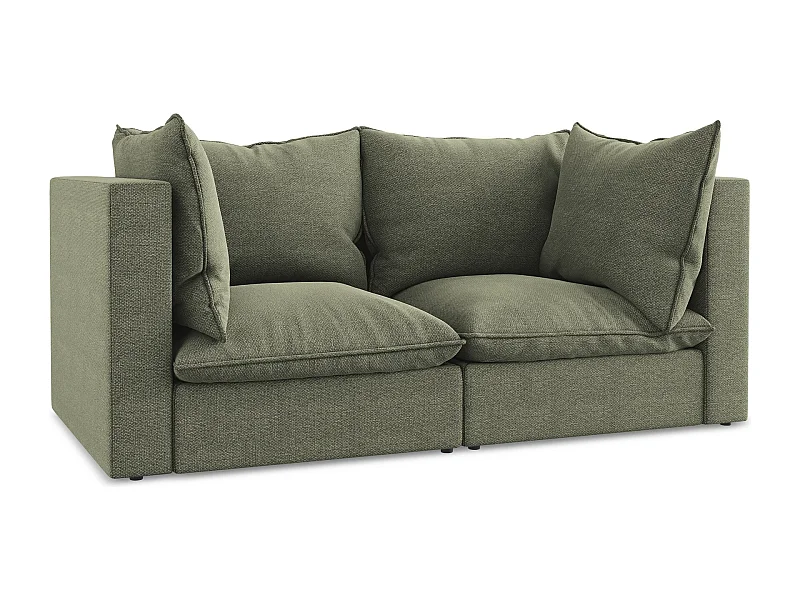 2-Sitzer Sofa - - Bouclé - Olive - MANAO
