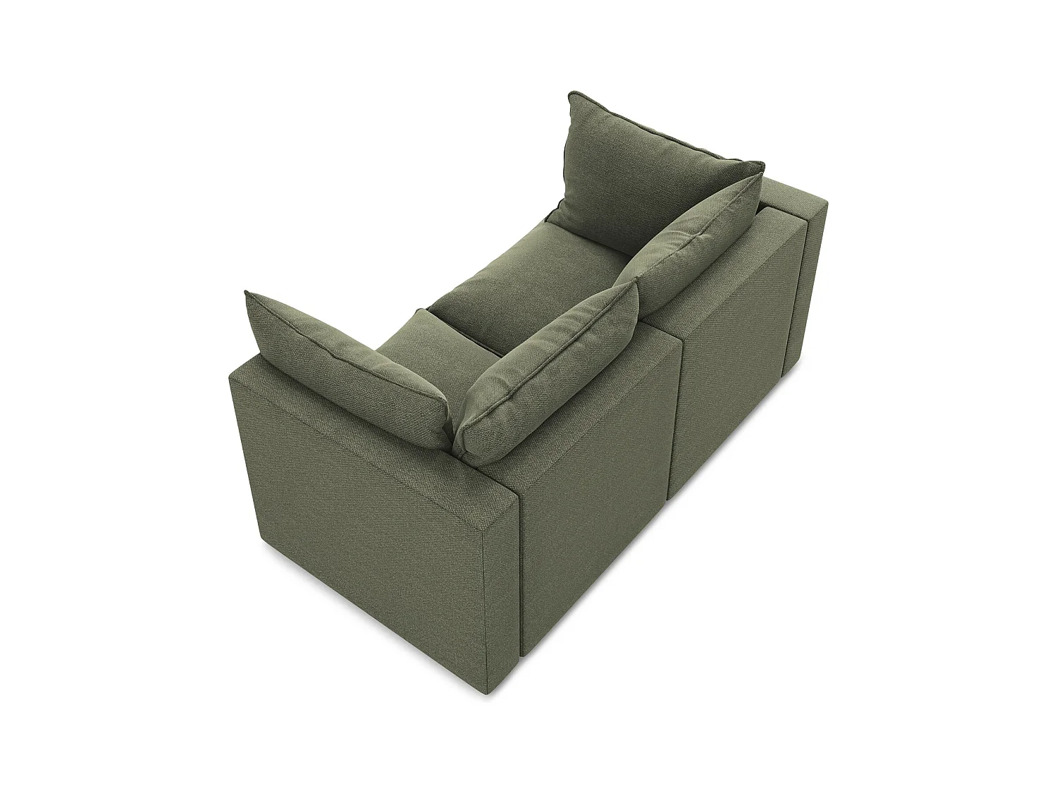 Canapé modulable 2 places en tissu bouclette - olive - MANAO