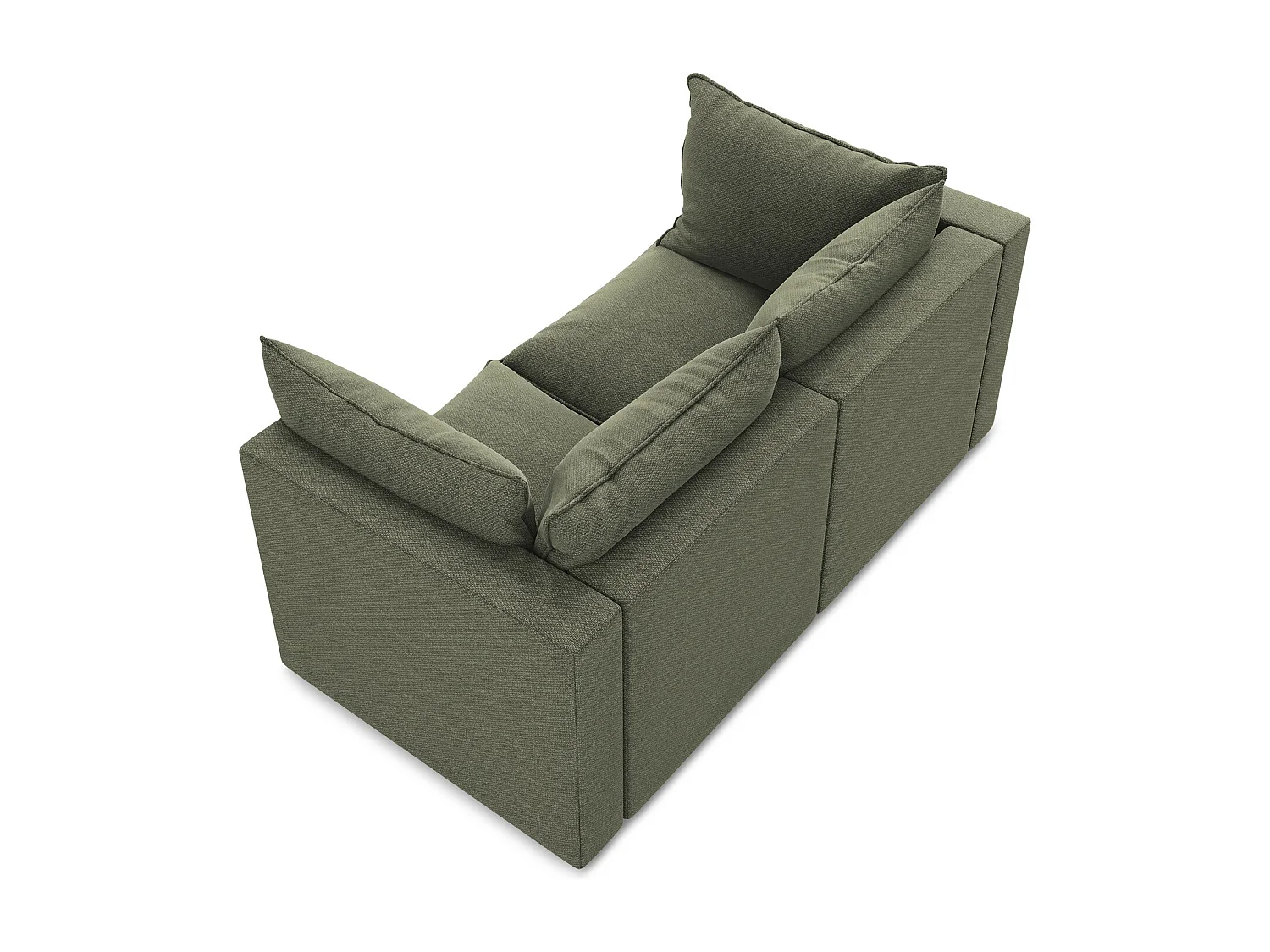 Canapé modulable 2 places en tissu bouclette - olive - MANAO