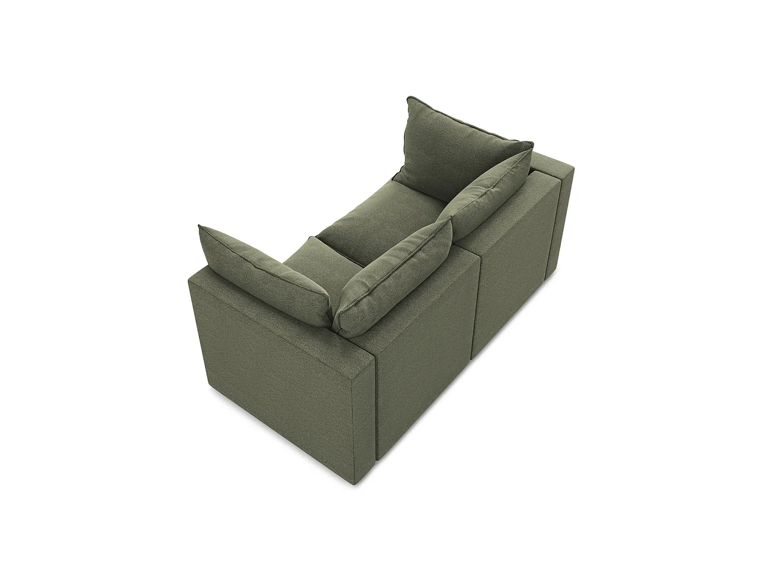 Canapé modulable 2 places en tissu bouclette - olive - RAVENNA