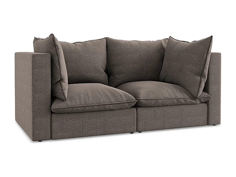 2-Sitzer Sofa - - Bouclé - Schokolade - MANAO