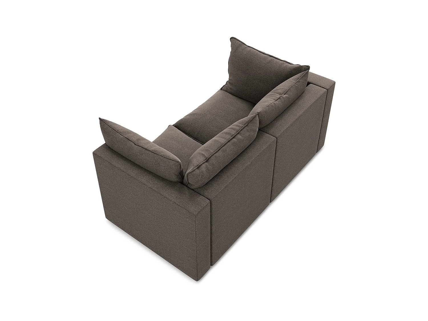 Canapé modulable 2 places en tissu bouclette - chocolat - MANAO