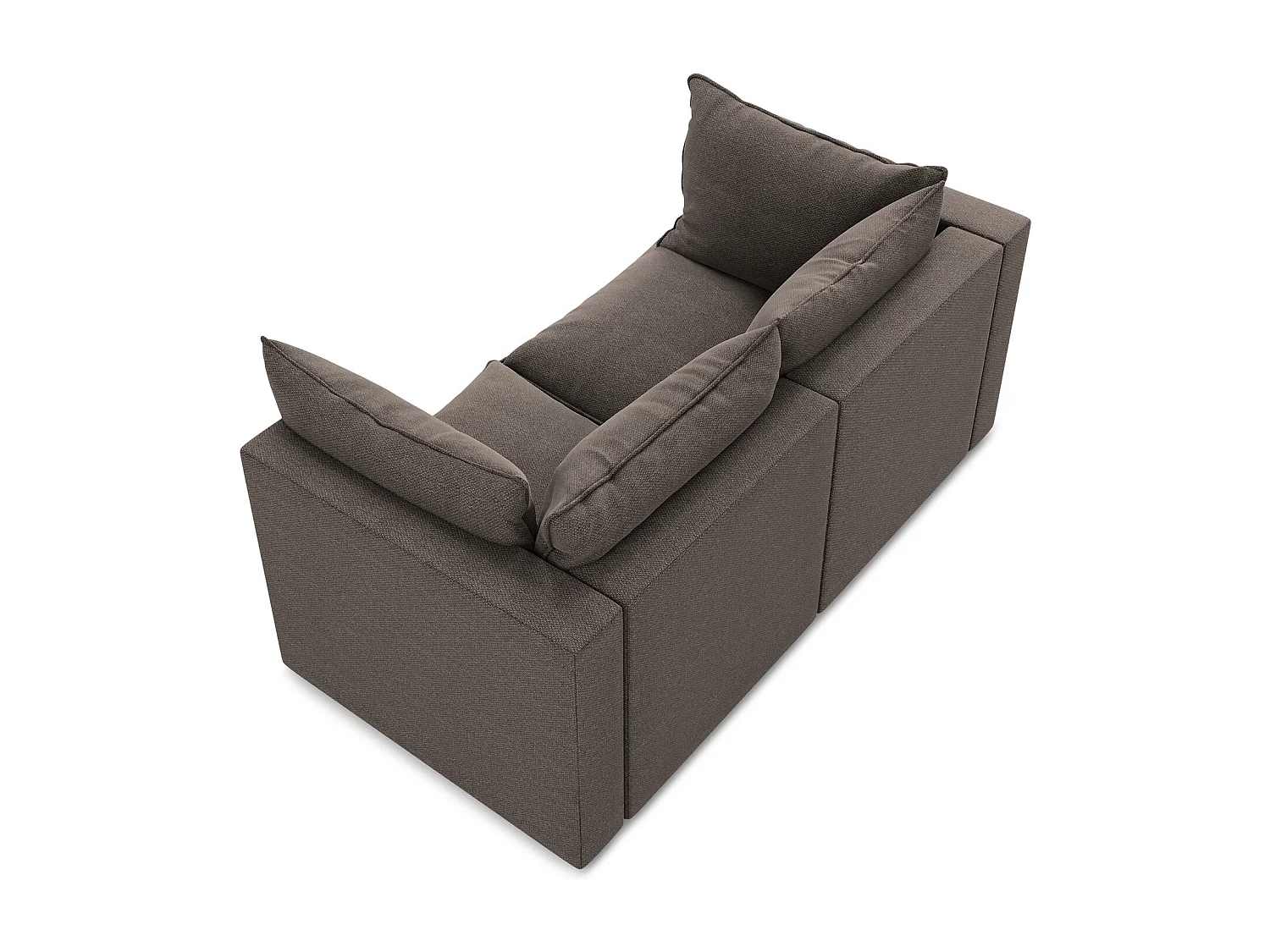 Canapé modulable 2 places en tissu bouclette - chocolat - MANAO